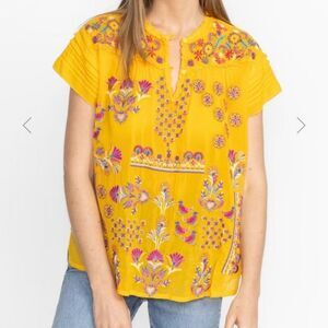 NWT Johnny Was JWLA Biya 3J Workshop Lafaret Embroidered Monserrat Top Blouse M